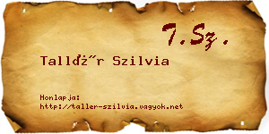 Tallér Szilvia névjegykártya